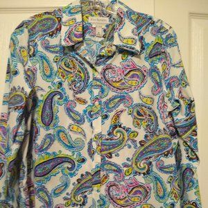 Kim Rogers No Iron Multicolor Button Down Shirt